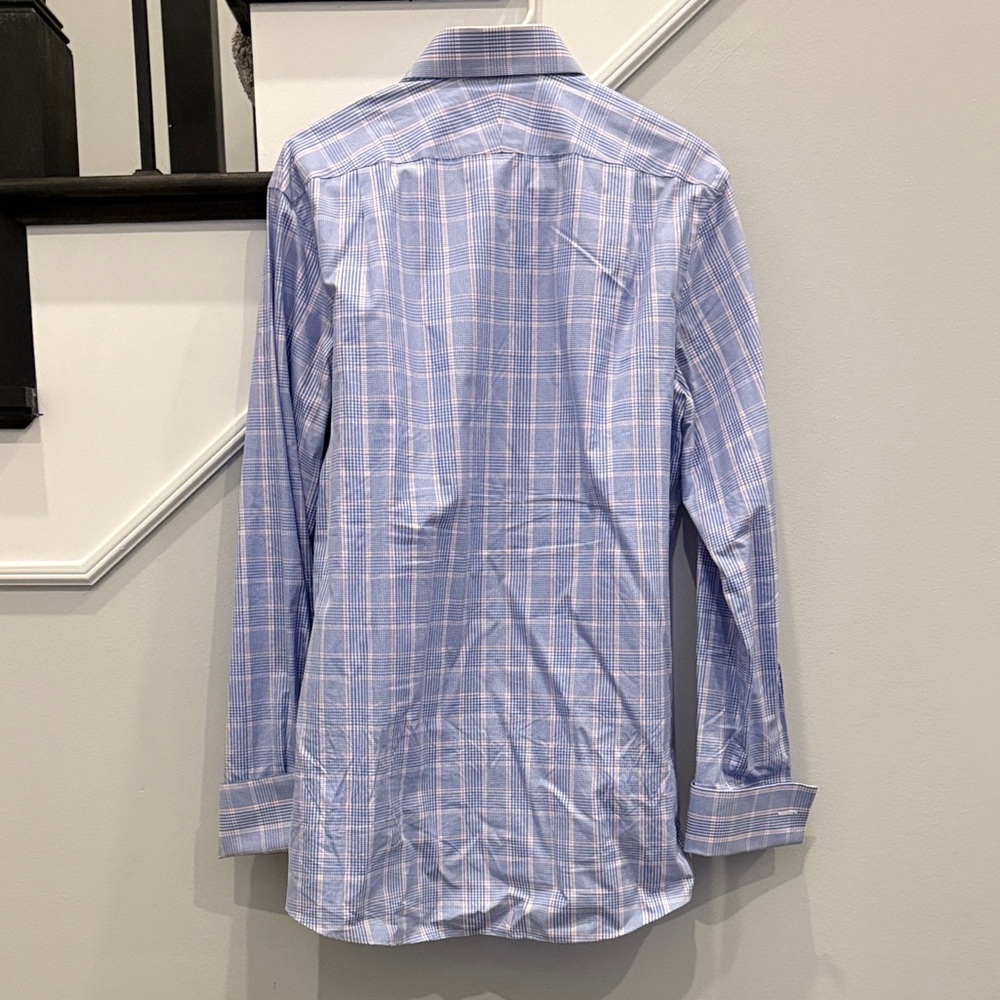 Charles Tyrwhitt Blue and Pink Plaid Shirt - Picture 3 of 3